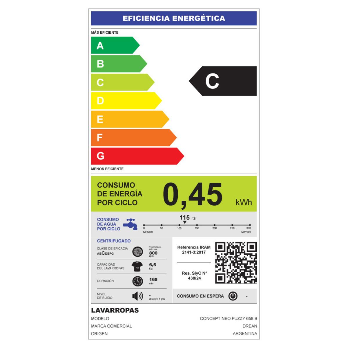 Lavarropas Automático Drean Lsdr0680tb0 6,5 Kg 800 Rpm Carga Superior Blanco